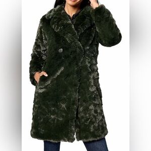 Dennis Basso Madison Avenue Textured Faux Fur Coat - Size L